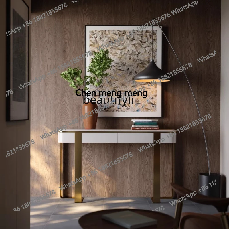 

Light luxury entrance cabinet, villa entrance table against the wall, designer Italian minimalist entrance table H