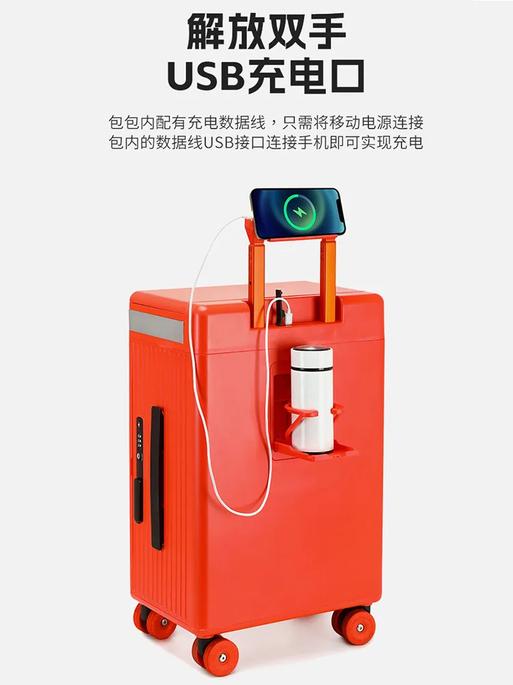 New upper open lid multi-functional suitcase side open lid trolley case 20 inch travel cosmetic case