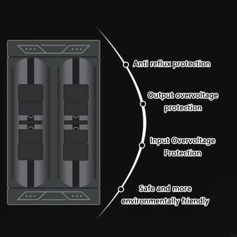 T5EA Эффективное LIR2450 LIR2477 Кнопка Cell Cell Зарядное устройство с независимым слотом для зарядки и завышенной защитой
