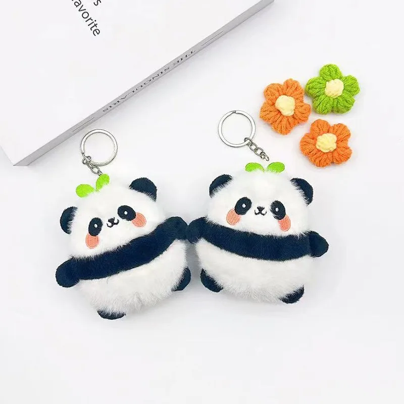 Cute Panda Plush Pendant Cartoon Plush Toy Doll Kawaii Panda Pendant Bag Doll Keychain Doll Schoolbag Pendant Couple Gifts