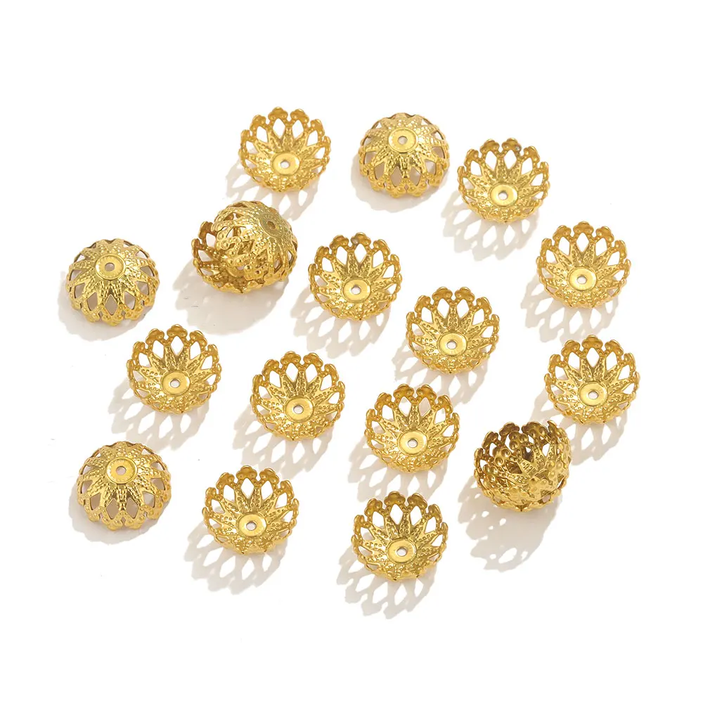 50pcs Stainless Steel Flower Spacer Beads DIY Beads For Jewelry Making Bracelet Necklace Earring DIY Craft Handmade Accessories