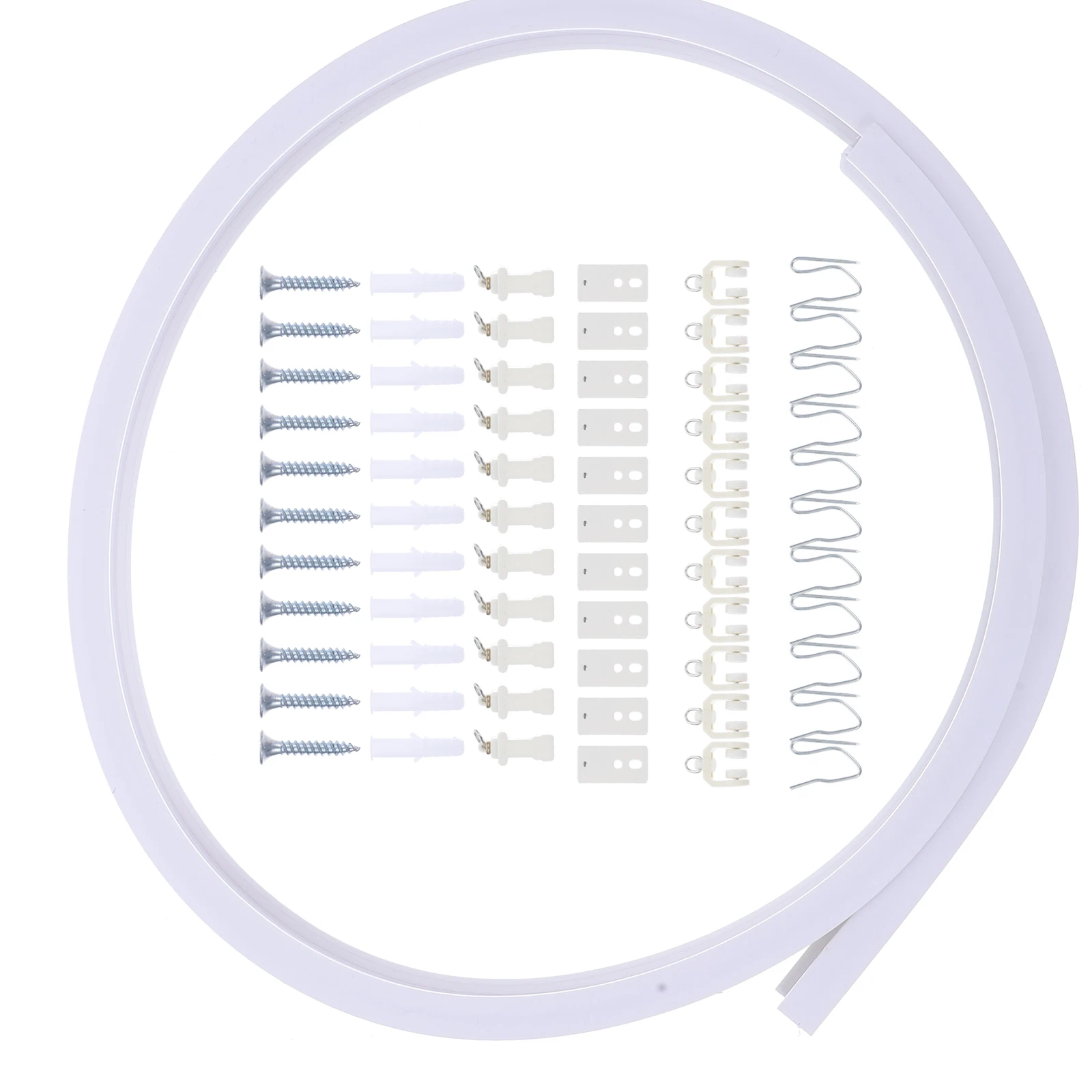 

1 set 1 Set Curtain Track Ceiling Mount Kit Stainless Steel Pvc Bendable Smooth Divider Track System For Home Office