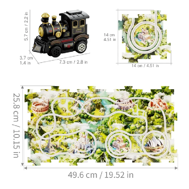 4/6/8/12pcs Puzzle Rail Car Diy Small Train Variable Track Children'S Toy Set Electric Rail Car Christmas Gift