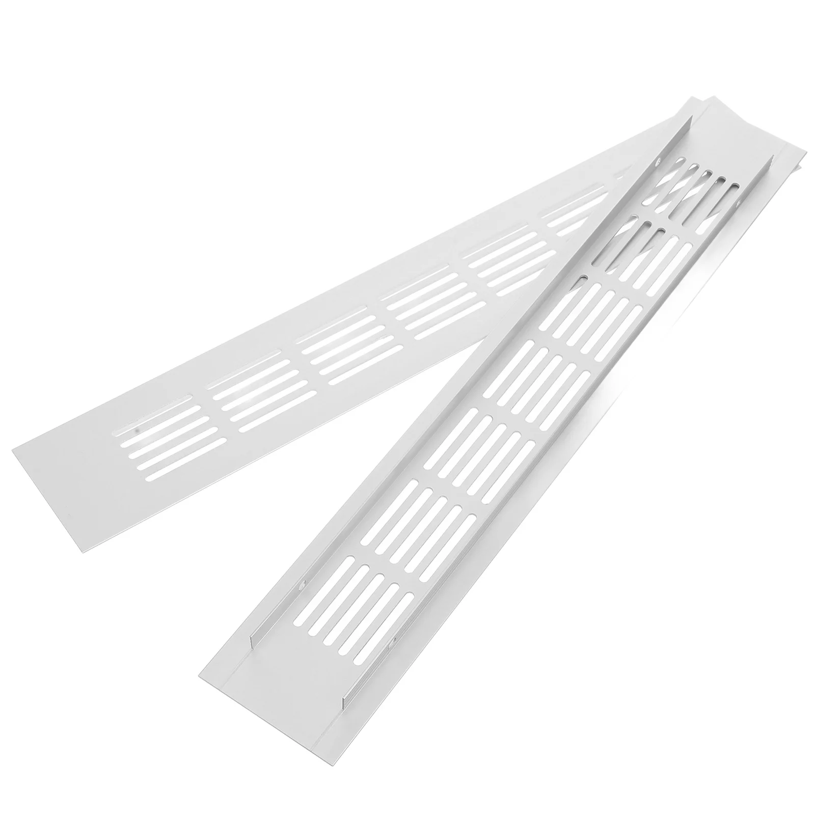 

2pcs Rectangular Ventilation Grille 3000X50Mm Silver Air Vent Cover For Cabinet Door Duct Panel Mesh Louver Airflow Register