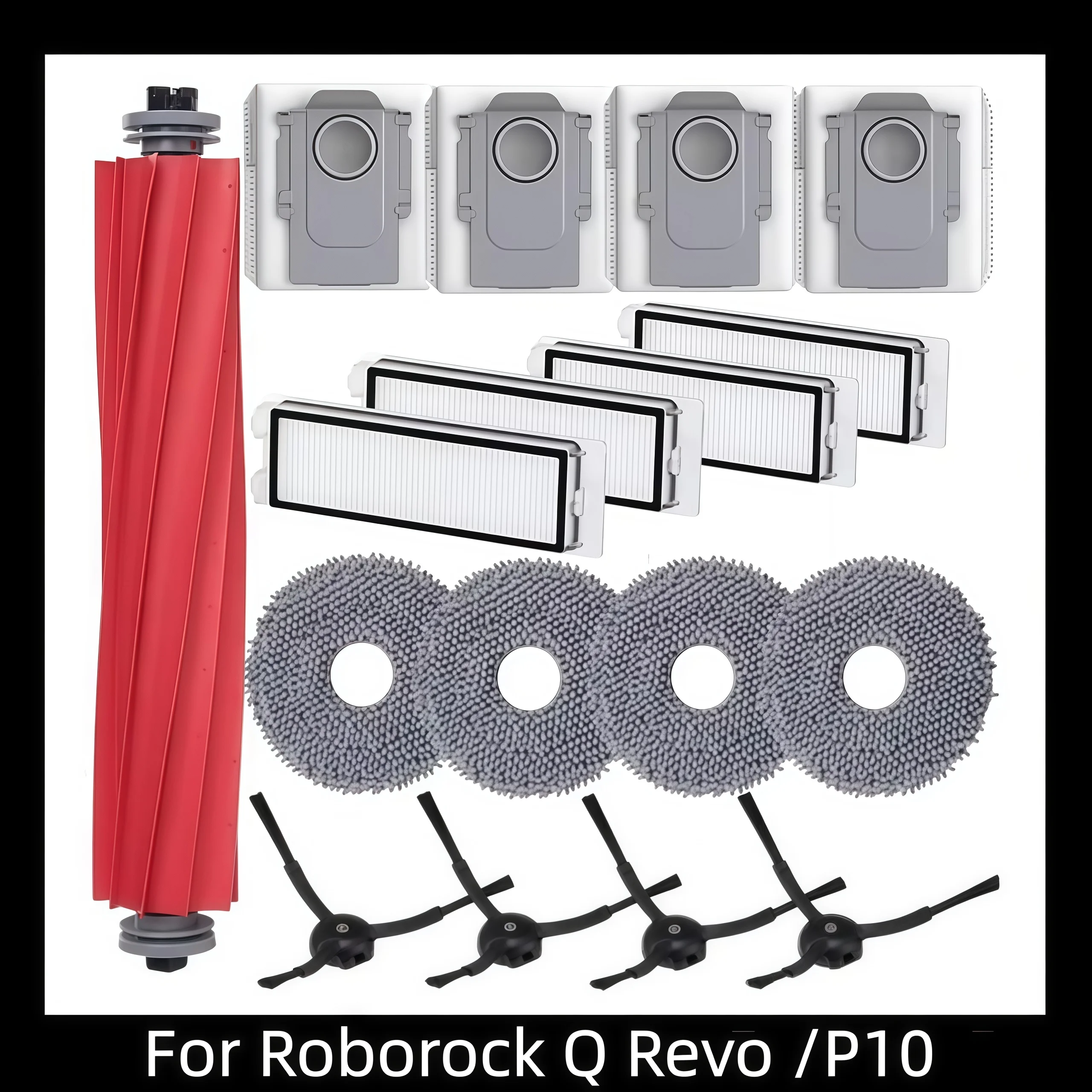 Zubehör für Roborock Q Revo für Roborock P10 P10 A7400RR Staubsauger Hauptseitenbürste Hepa-Filter Mopptücher Staubbeutel
