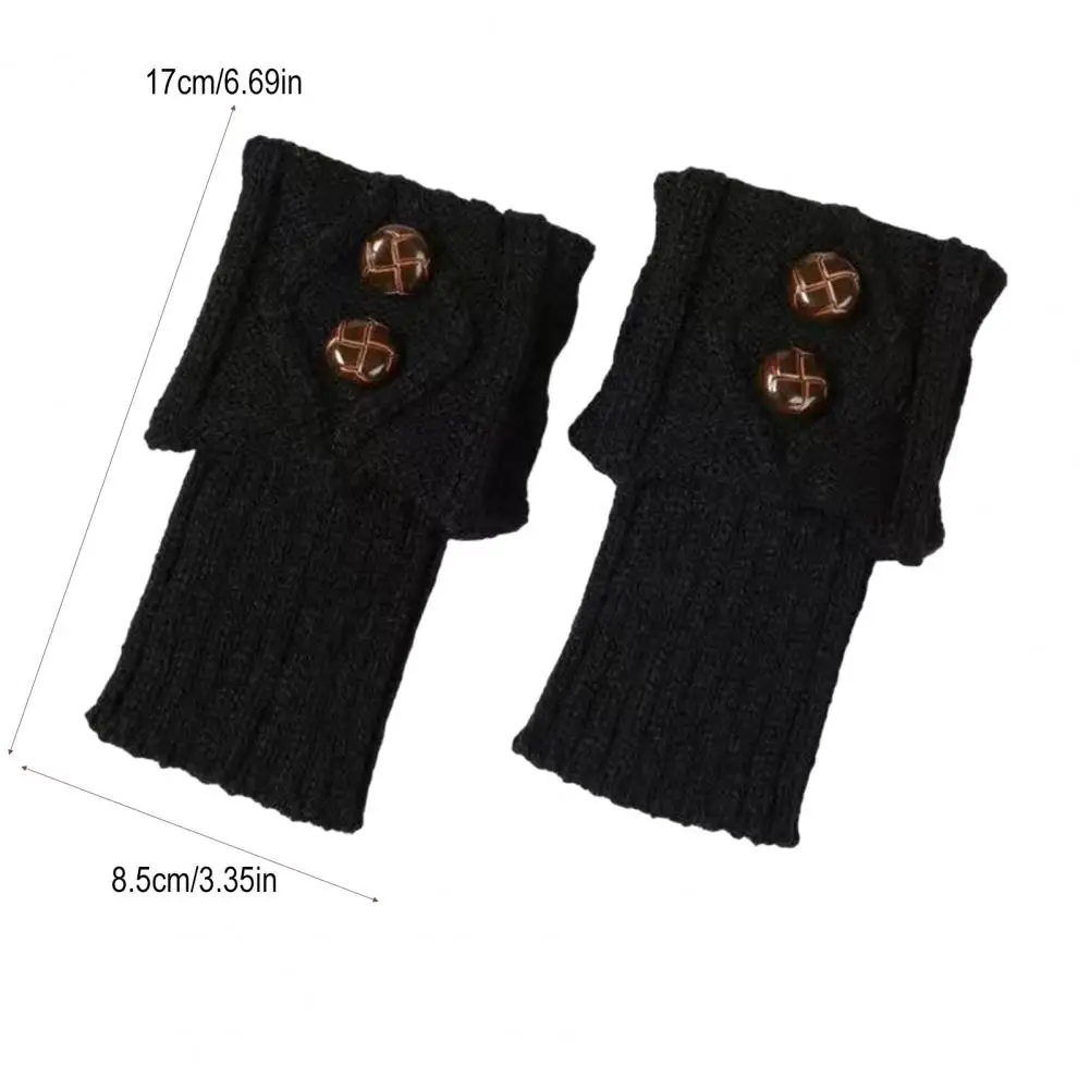 17cm Women Leg Warmers Knitted Gaiters With Buttons Warm Boot Cuff Sock Girl Short Boot Cuffs For Autumn Winter Outings Street