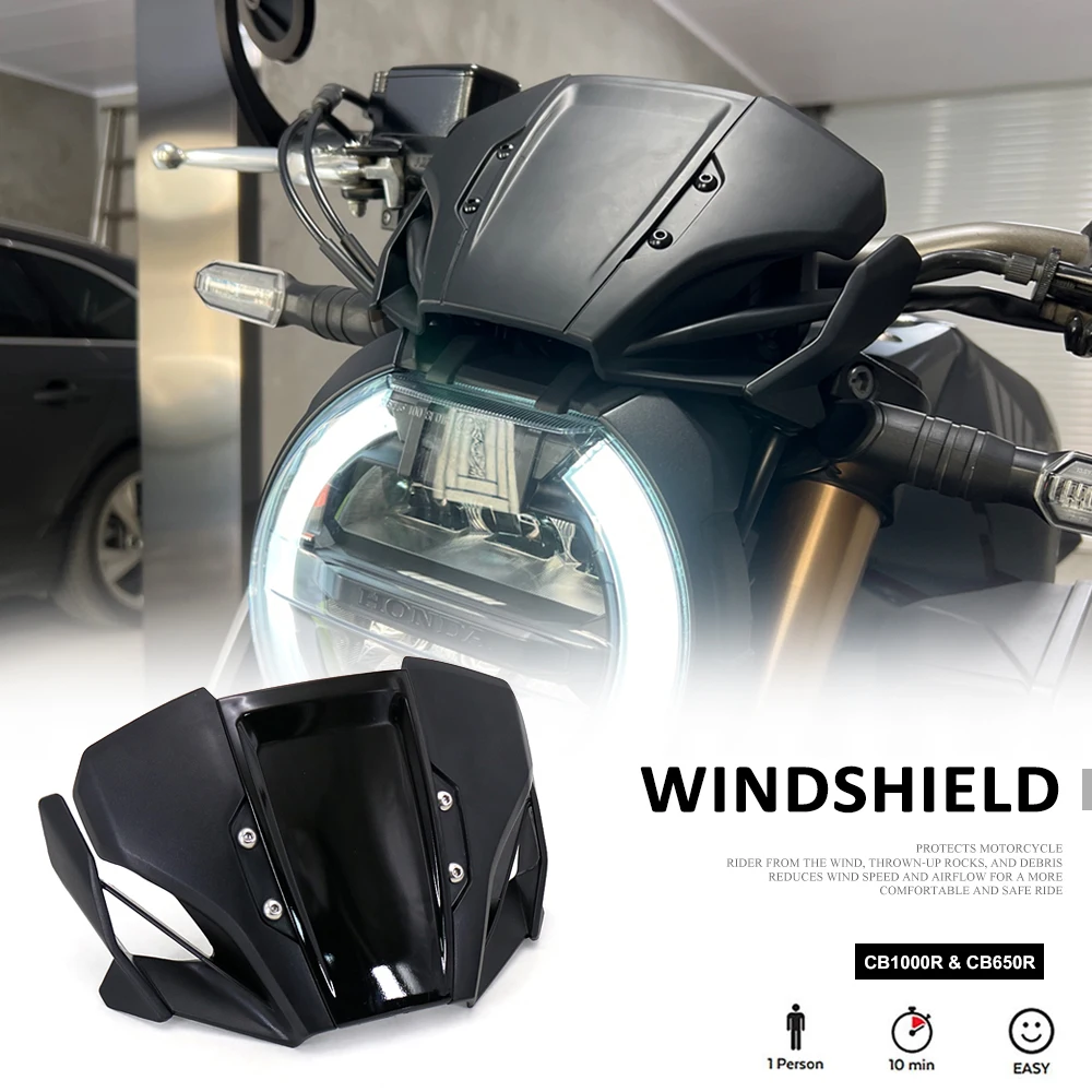 

Motorcycle Windshield For HONDA CB650R CB1000R CB 650 1000 R Accessories Windscreen Fairing ABS Wind Shield Deflector 2018-2022