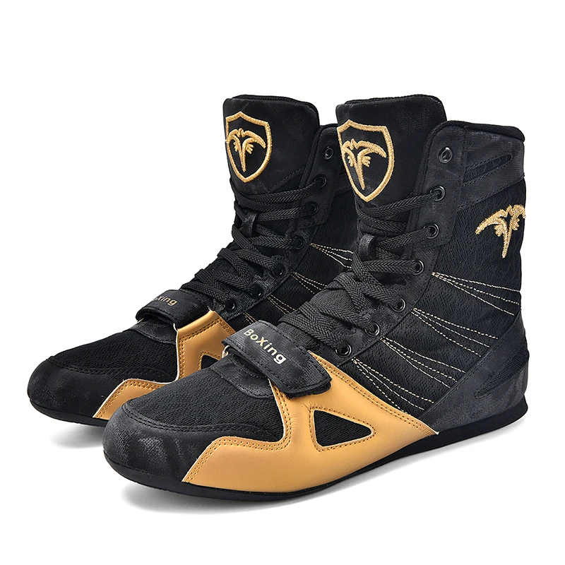 Brand Professional Boxing Boots Men's 38-46 Breathable Anti slip Wrestling Shoes Lace up Wrestling Competition Training Shoes