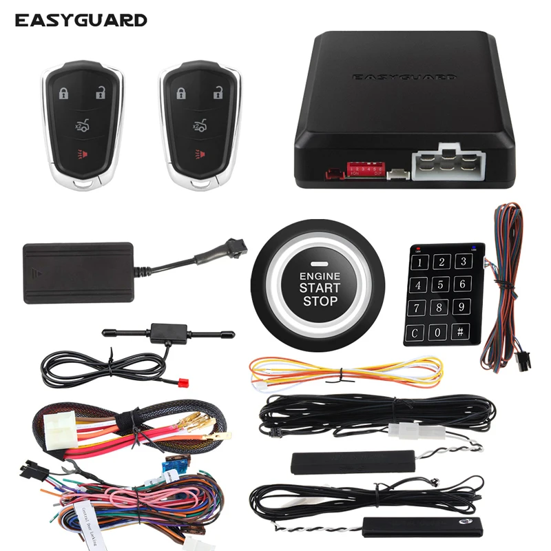 EASYGUARD EC002-CA-GPS Phone Control IOS Android APP 4G 3G 2G Keyless Entry and gsm car alarm system