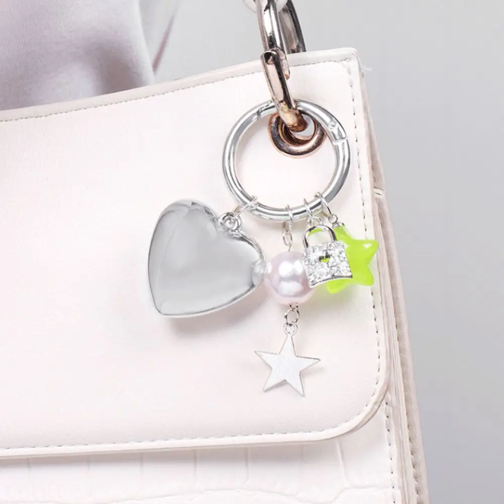 Hanging Decoration Y2k Star Heart Keychain Portable Stylish Romance Star Heart Keyring Fashion Metal Birthday Gifts