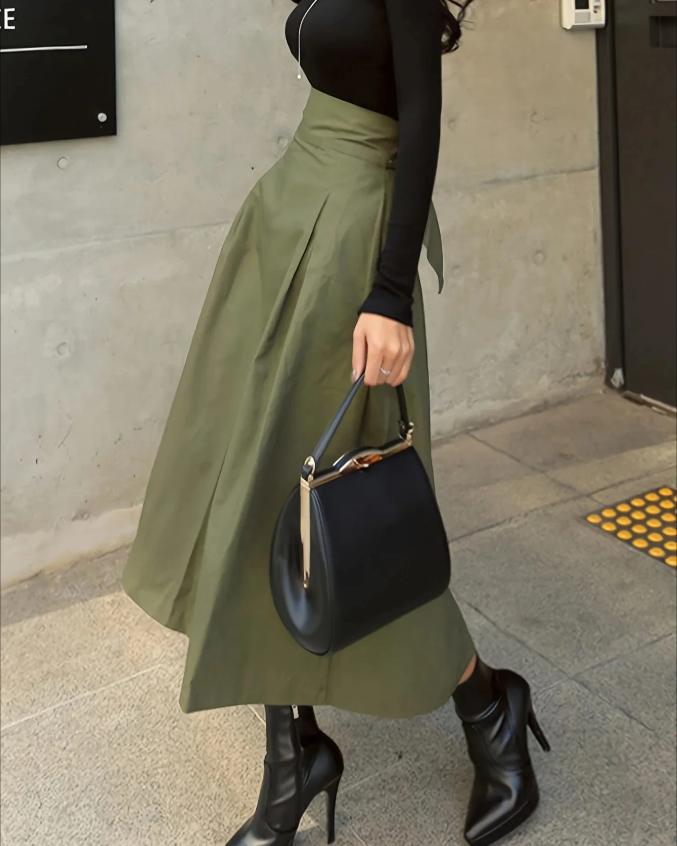 Faldas acampanadas lisas y elegantes para mujer, falda larga de cintura alta elástica con lazo, ropa de mujer, faldas para mujer