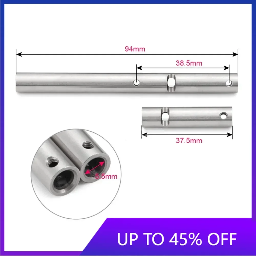 E-Star Hub Stainless Steel Rear Axle Sleeve Anti Slip Enhanced Bushing Weight Rod for Axial Wraith 90018 RR10 Yeti 1/10 RC Car P
