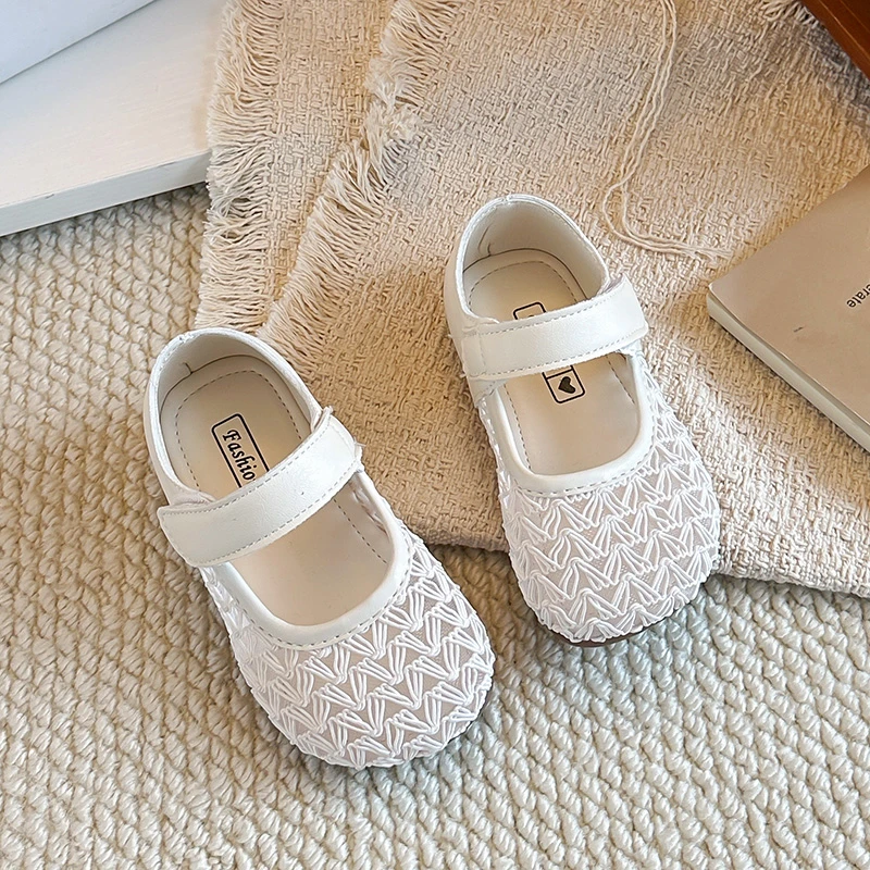 

Kids Princess Casual Shoes Breathable Soild Color Versatile Children Sandals Hook&loop 2026 Summer Girls Flat Shoes Korean Style