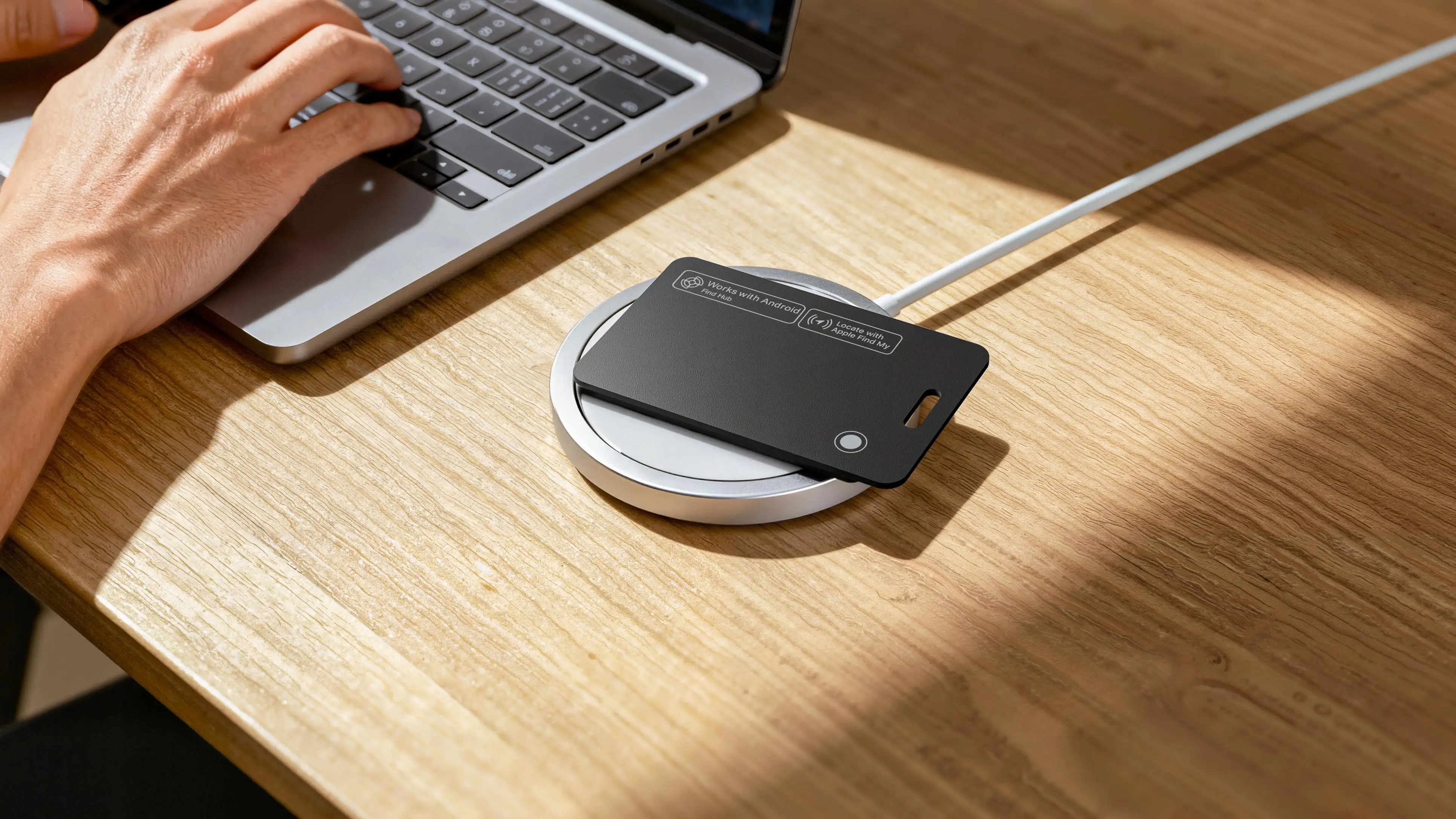 Rectangular Black Smart Tag Remote Controlled Portable Light Anti-Tracking Alarm System and  Android Ios Google Find My