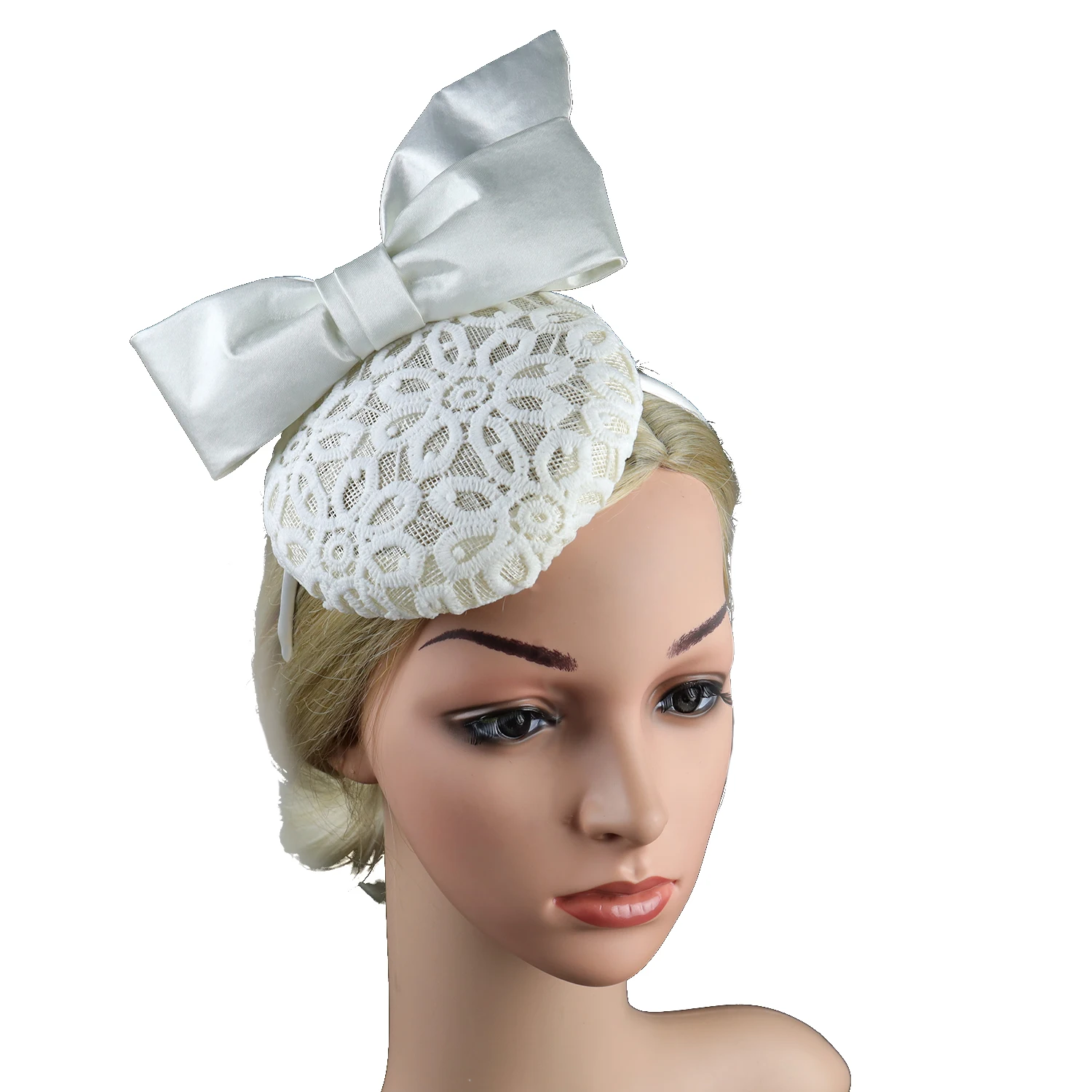 Bridal Fascinator kapelusz z welonem phillbox opaska z kapeluszem ślub Derby koktajl spotkanie przy herbacie nakrycia głowy dla kobiet dziewczyna-fascinators