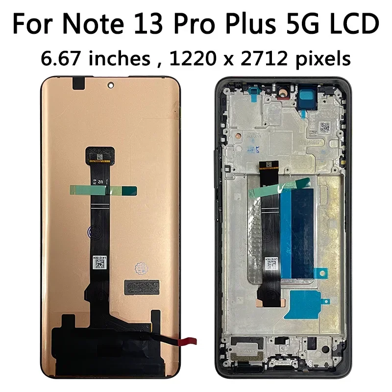 AMOLED 120Hz for Xiaomi Redmi Note 13 Pro+ 5G Lcd Display Touch Screen Digitizer For Redmi Note 13 Pro Plus 23090RA98C Display