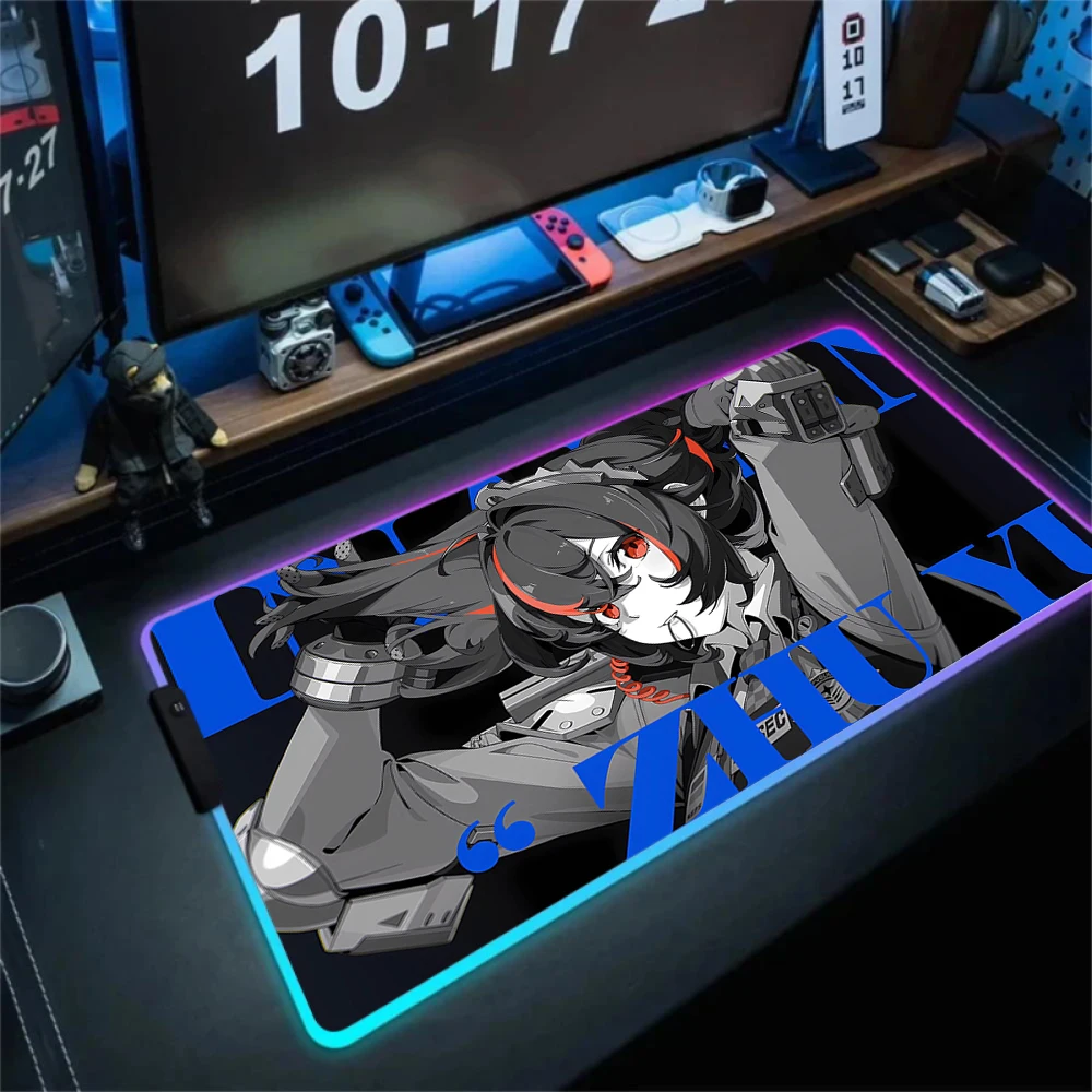 Anime menina zzz mouse pad pc gabinete hd tapete de mesa grande xxl mouse pad acessórios de jogos rgb ellen joe zenless zona zero mousemat