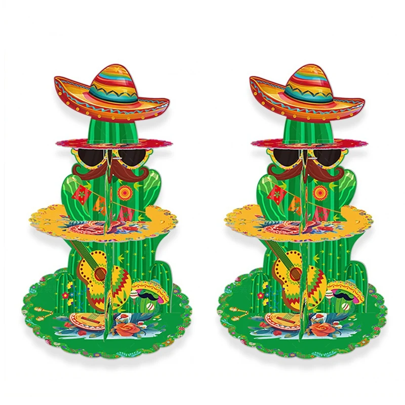 

Fiesta Mexican Party Decorations,2Pcs Cupcake Stands For Mexican Fiesta Party,Cupcake Topper Taco Party Cupcake Holder Durable