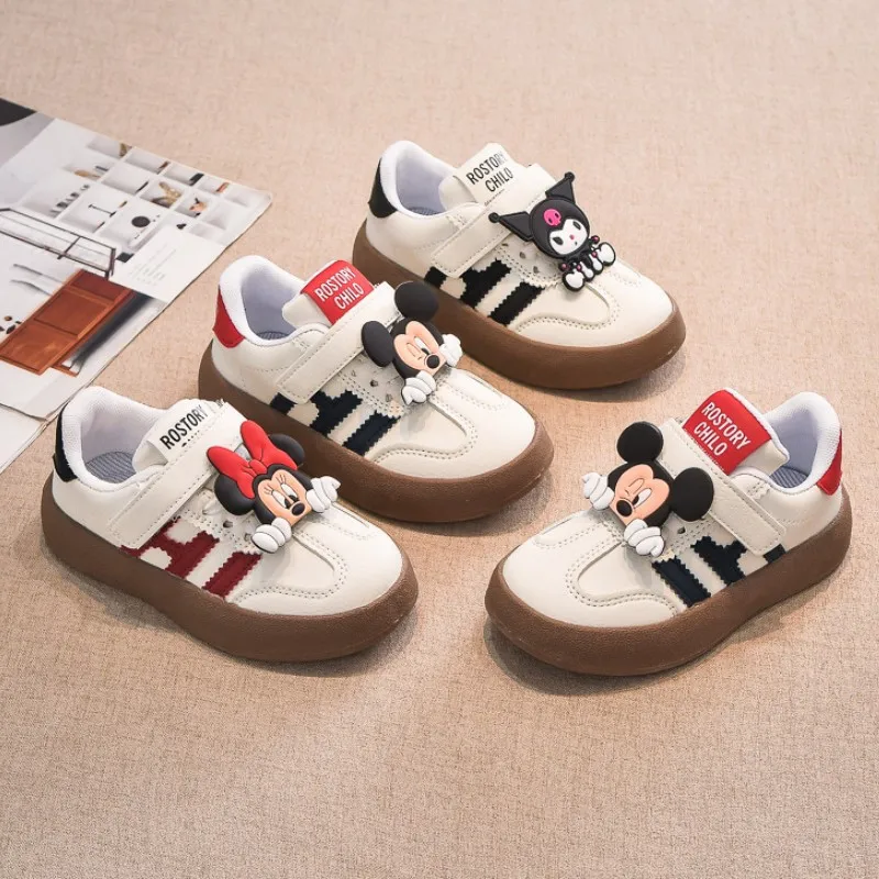 

Cartoon Children's Casual Shoes Cute Minnie Girls Sneakers Fashion Mickey Boys Sport Shoes Anti-slip Soft Sole Kids Board Shoes