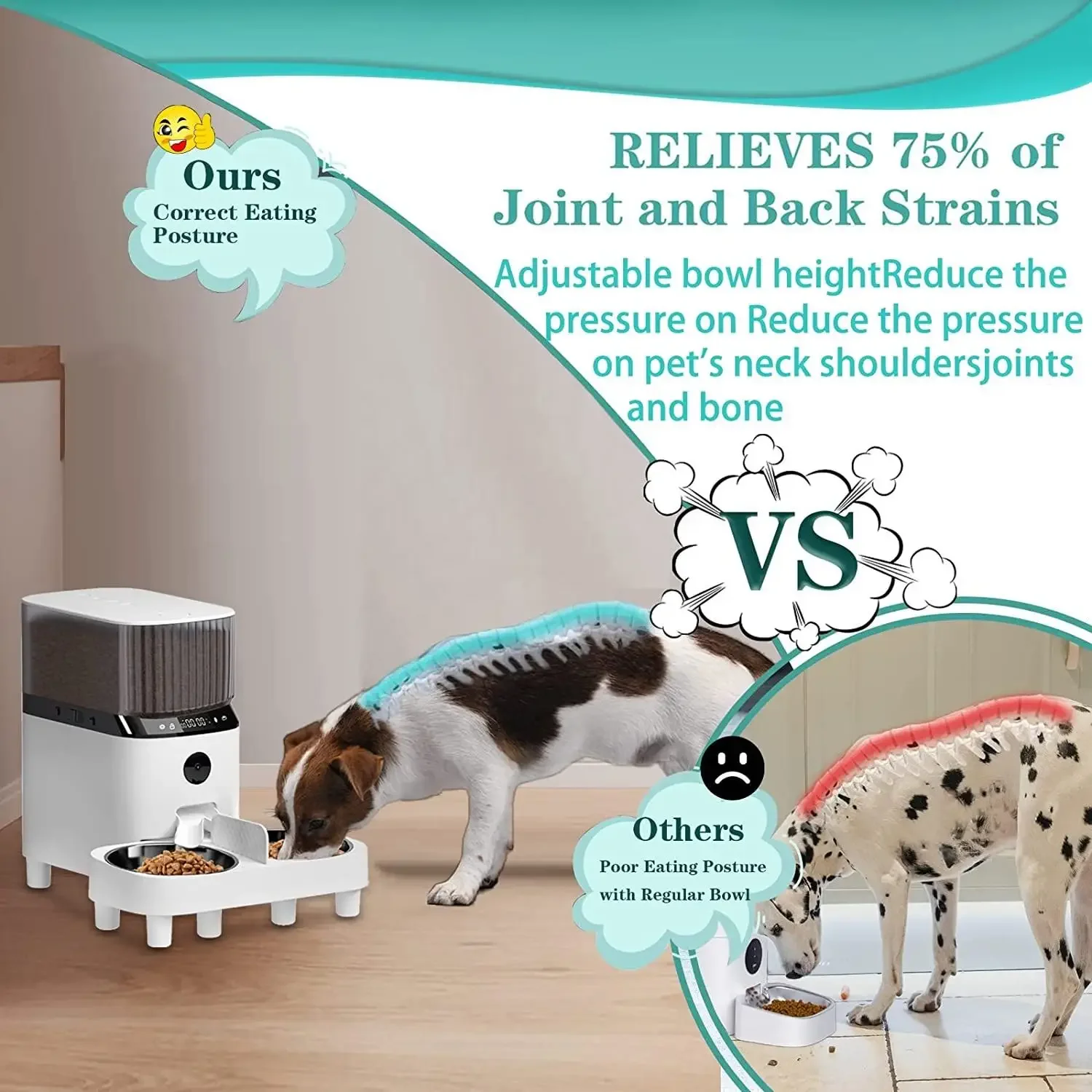 Comedero inteligente automático del gato del perro del animal doméstico de las placas dobles del material del ABS de alta calidad 5L con la cámara