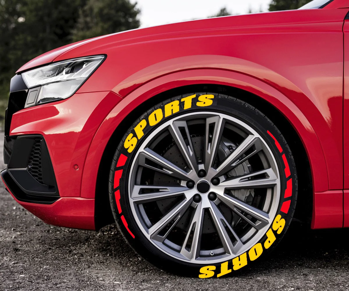 4/8pcs Car Tire Wheel Stickers Car Tuning Universal 3D Permanent PVC Joined Tire Decor Decals Car Tyre Personalized Stickers