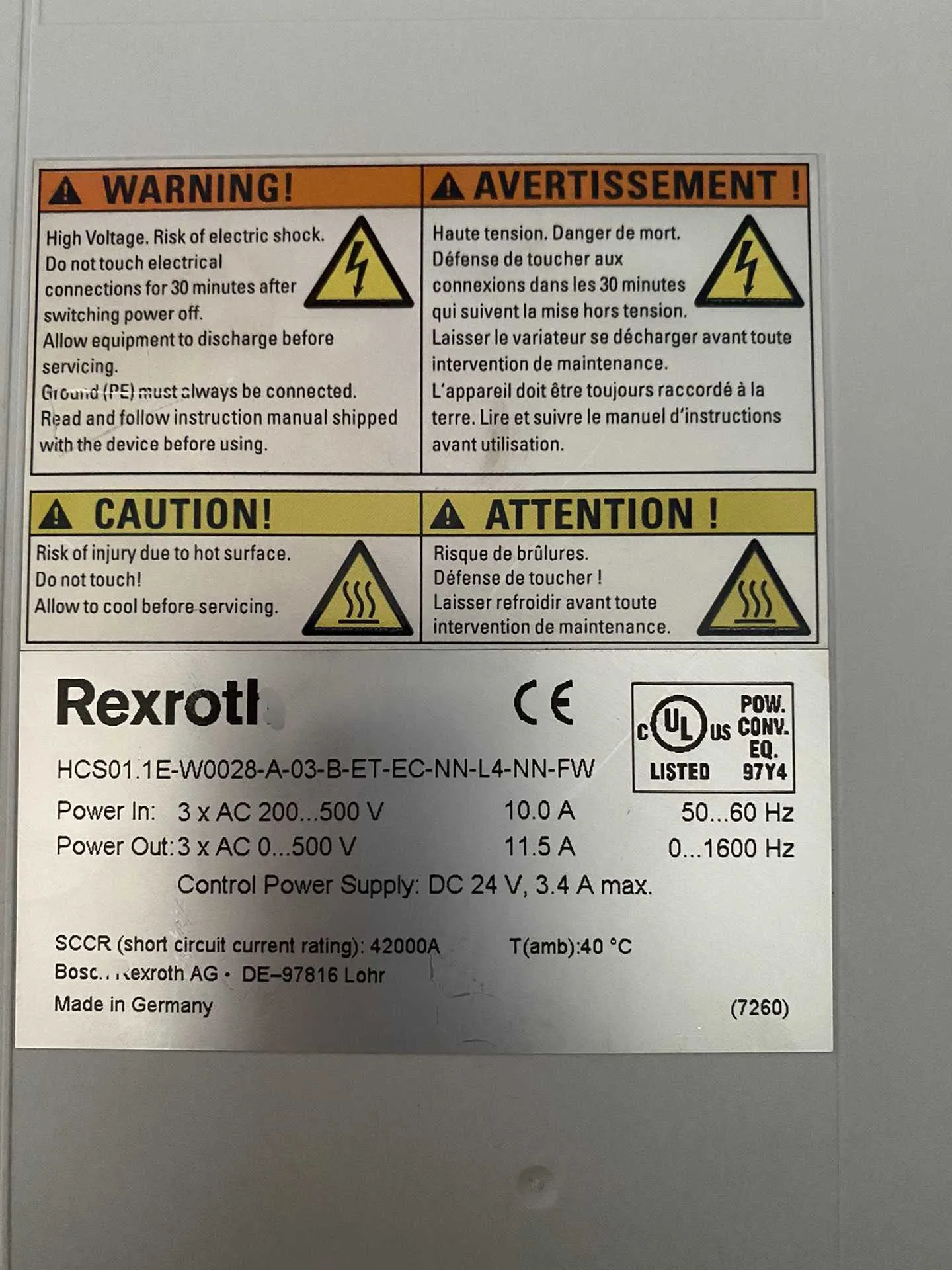 Servoazionamento HCS01.1E-W0028-A-03-B-ET-EC-NN-L4-NN-FW per Rexroth