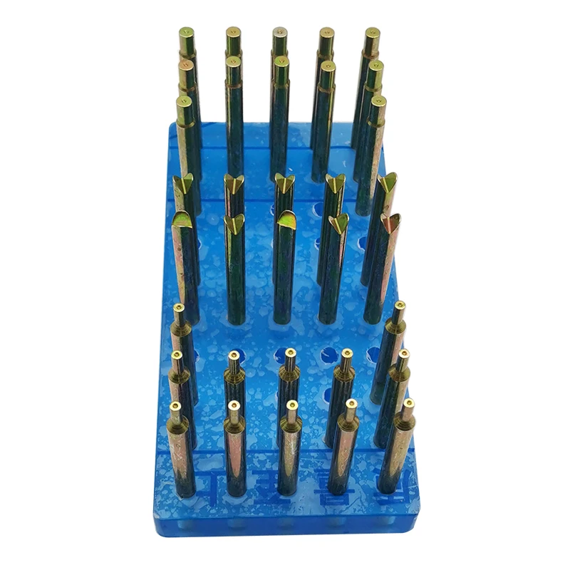 34PCS High Precision Gem Dopsticks Set Diameter 6MM Length 65MM Gemstone Dop Stick with Storage Box Stone Faceting Grinding Tool