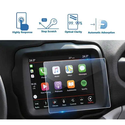 Imagen 2 del producto Película protectora de pantalla de vidrio templado para Jeep Renegade, 7 o 8,4 pulgadas, navegación GPS Interior de coche, accesorios antiarañazos