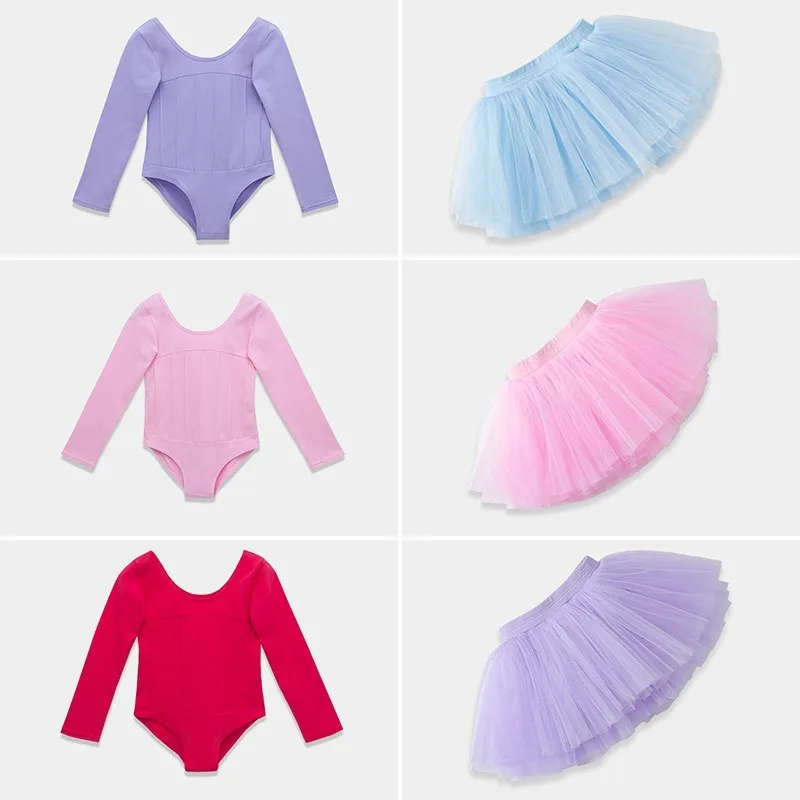 

Kids Chiffon Dance Outfit Separated Suit Set Professional Practice Clothes for Exam Rehearsal Daily Dancing Class Performance