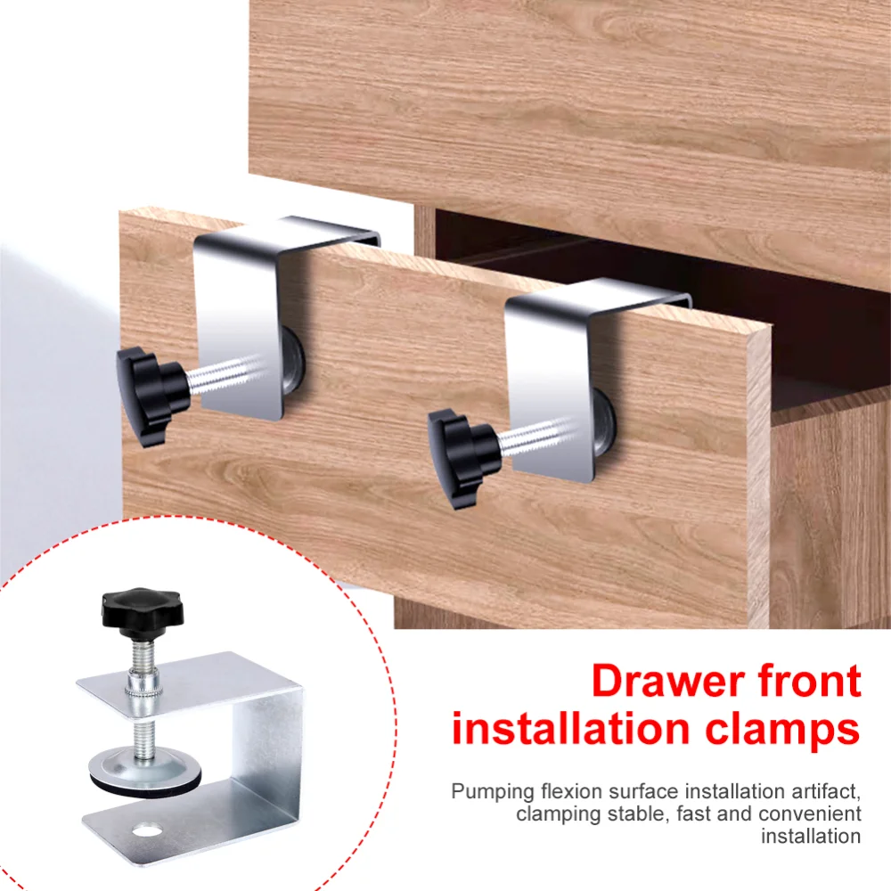 2 шт., деревообрабатывающий приспособление для шкафа, аксессуары для домашней мебели, стальной ящик, передние монтажные зажимы, зажимы для панели ящика, ручной инструмент