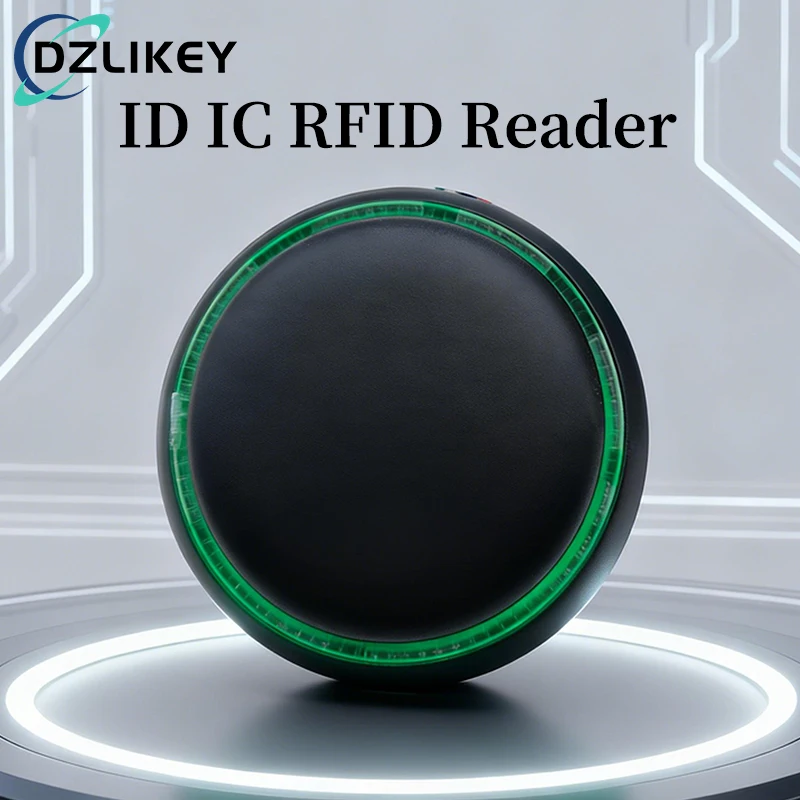 Dual Frequency 125Khz&13.56Mhz NFC RFID Reader for ID/IC Cards: Black Round,Touch Doorbell,WG26/34&TTL Output for Access Control