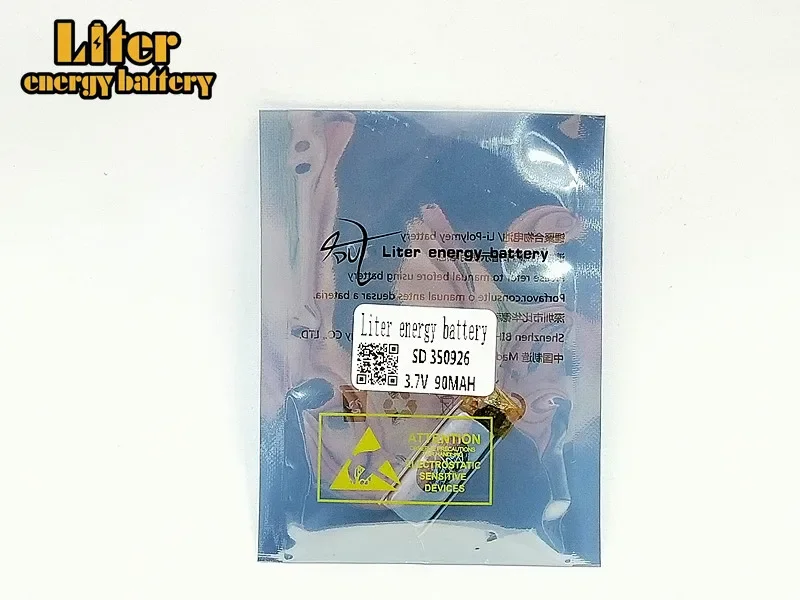 Портативный 3,7 V 90mAh Li-Po литиевая батарея 350926 перезаряжаемые батареи для MP3 MP4 Bluetooth гарнитура GPS pos машины