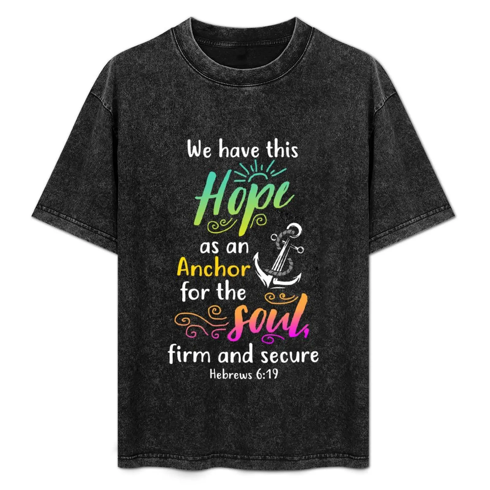 

Novelty Christian Shirts,Hope Anchor Bible Verse T-Shirt Novelty Print Casual Tee Shirt