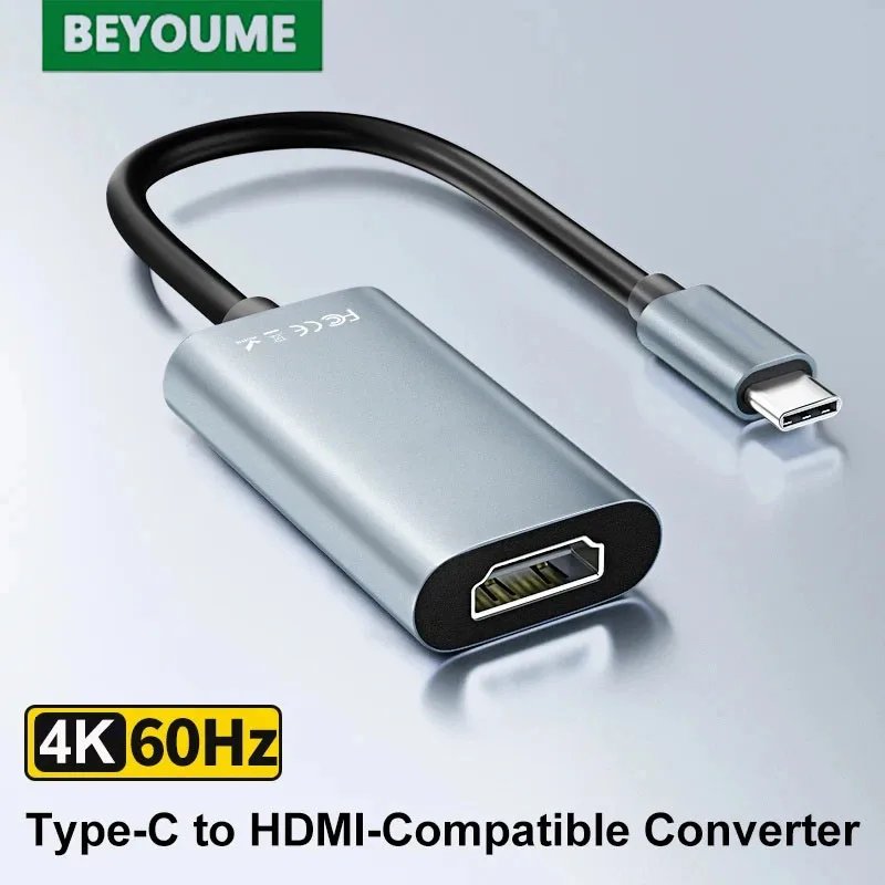 

USB C to HDMI-compatible Adapter Cable 4K@60Hz Type C to HDTV Converter Adapter for iPad MacBook Pro Chromebook Samsung Xiaomi