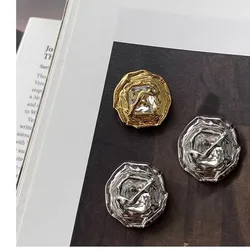 6PCS/Lot Shaped Diamond-encrusted Metal Buttons DIY Suit Coat Simple Decorative Buttons Accessories