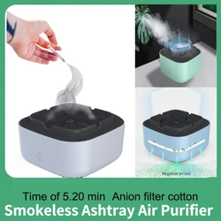 Protable Cigarette Smokeless Ashtray with Air Purifier Function for Filtering Second-Hand Smoke From Remove Smoking Accessories