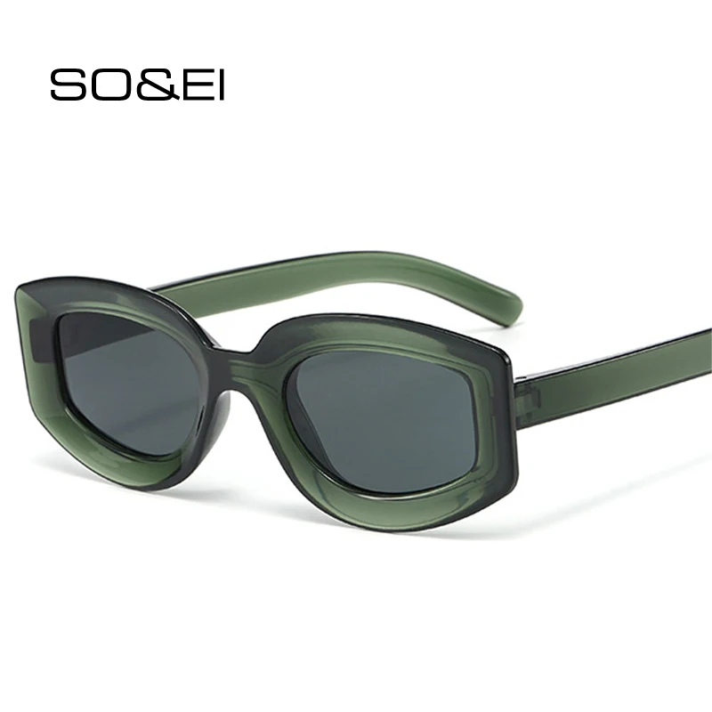 

SO&EI Fashion Jelly Color Square Sunglasses Women Shades UV400 Retro Trending Men Punk Blue Pink Sun Glasses