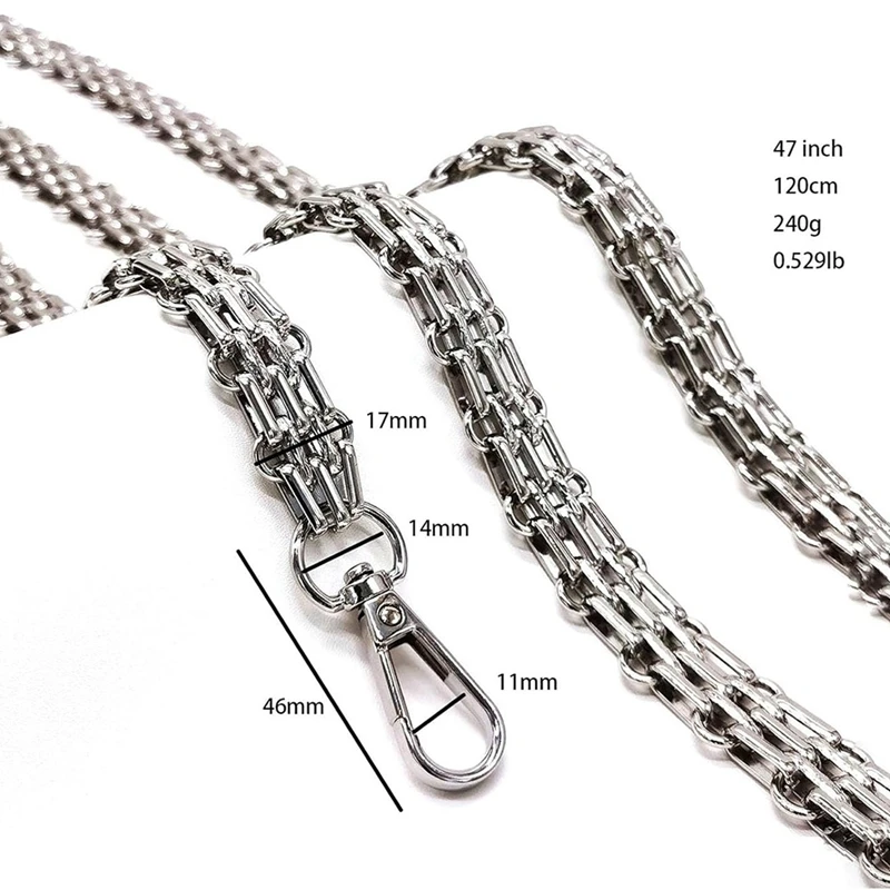 BAAG-Iron أشرطة محفظة واسعة سلسلة حزام بديل لحقائب اليد 47 بوصة/120 سم