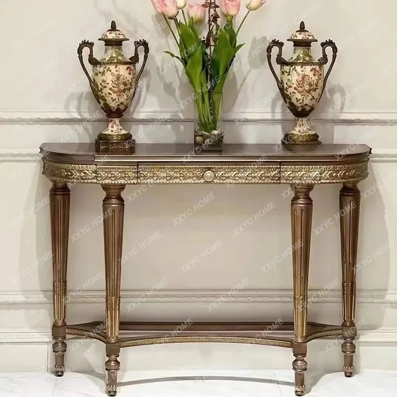 

L retro solid wood porch/ country living room wall decorative cabinet/partition side table