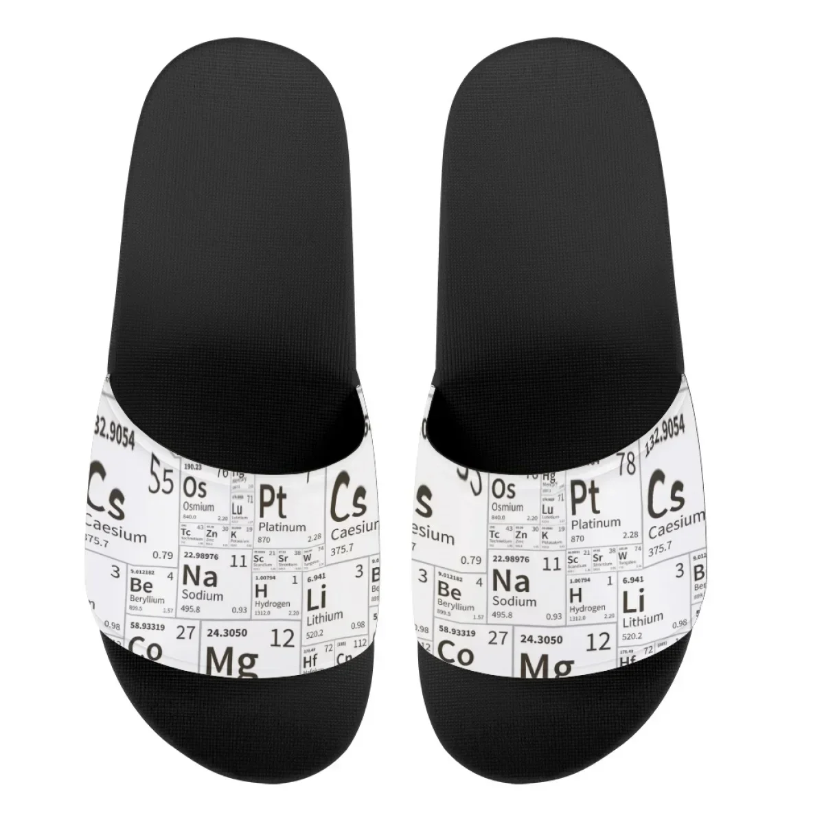 Home Slippers Periodic Table Of Chemical Elements Men Soft Sole Eva Indoor Slides Female Sandals Non-Slip Flip Flops