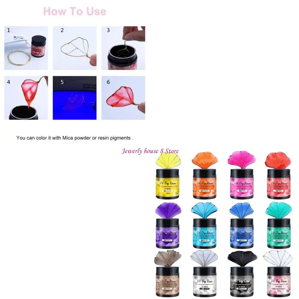 

УФ-клей из смолы DIP для проволочных цветов УФ-цветок Изготовление жидкой смолы Кристалл УФ-клея
