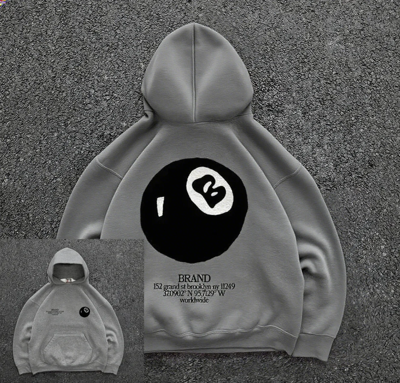Retro 8-ball pattern hooded me - đánh giá và giá Fear Of God Essential