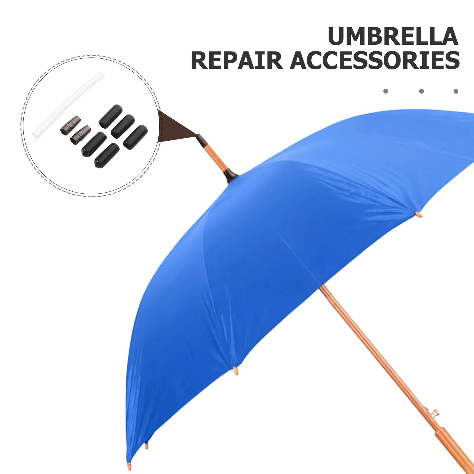 

Umbrella Pole Head Accessories Replacement Rod Tips Long Tops End Caps Rain Metal And Rubber Sleeve For 10mm Stick Umbrellas