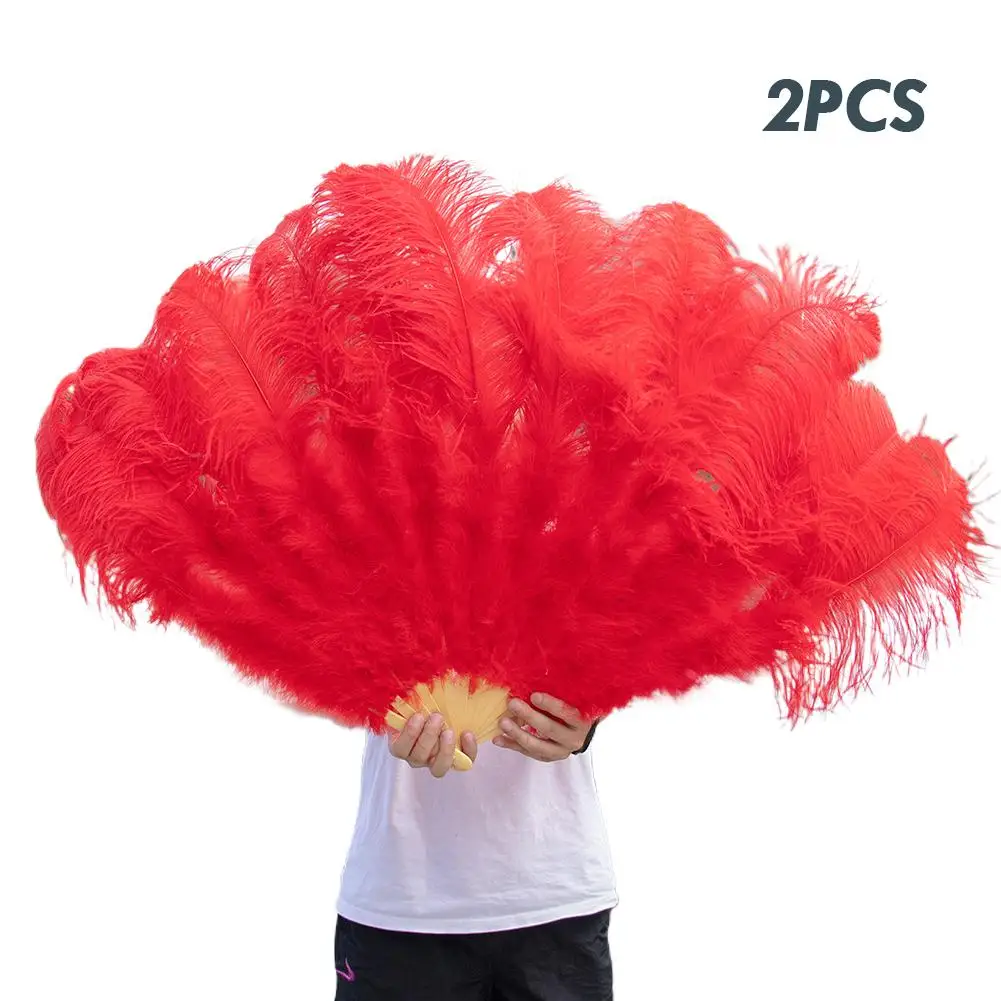 

Ручной большой веер из красного страусиного пера, 100 см, перья для карнавала, сцены, танца живота, 13 вееров для поделки из костей