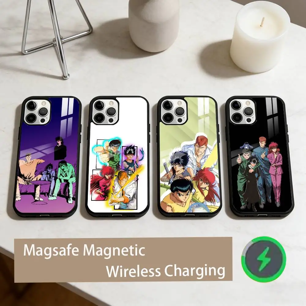 

Comics Y-Yu H-HakushoS Phone Case For iPhone17,16,15,14,13,12,11 Plus,Pro Max Magnetic For Magsafe Wireless Charging