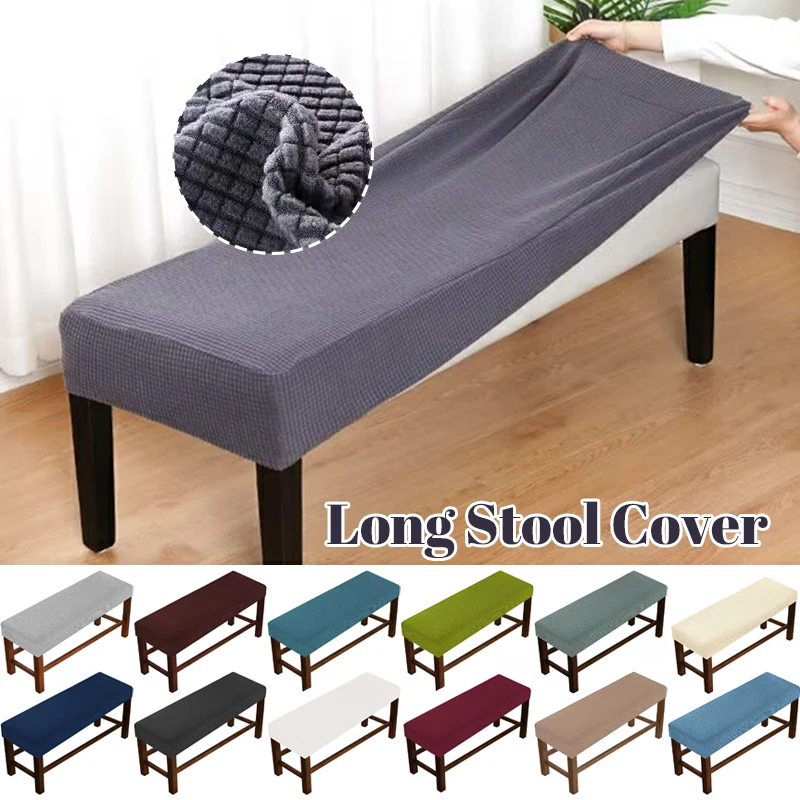 탄성 올 인클루시브 긴 스툴 커버, 먼지 방지 탈착식 다이닝 벤치 슬립 커버, 거실 벤치 시트 보호대 세탁 가능