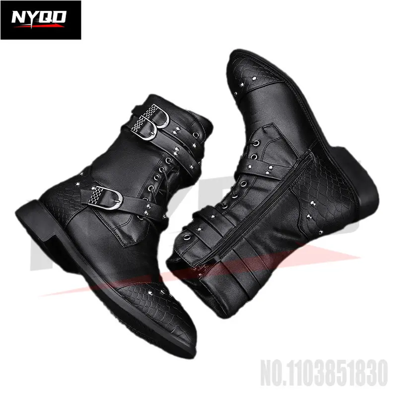 2024 New Mid Barrel  Boots Honorary Boots Motorcycle Men\'s Performance Boots motorcycle shoes botas moto 37-45size moto shoes