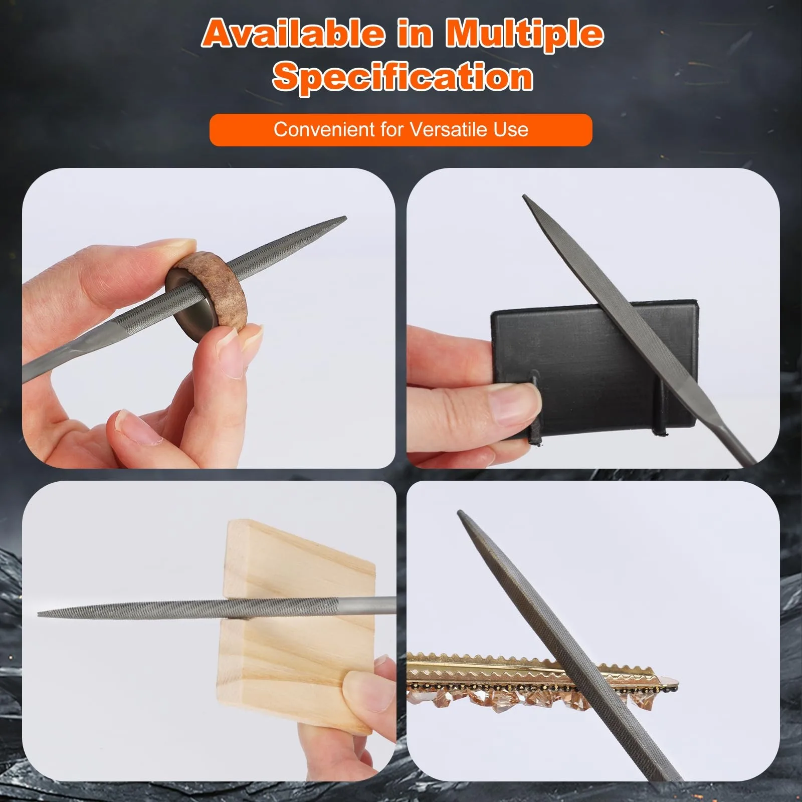 6-teiliges Metall-Nadelfeilen-Set Kleine Präzisions-Minifeilen für Entgraten, Formen und Glätten von Metall, Holz, Kunststoff mit Ergonomischem Griff – Detail 8