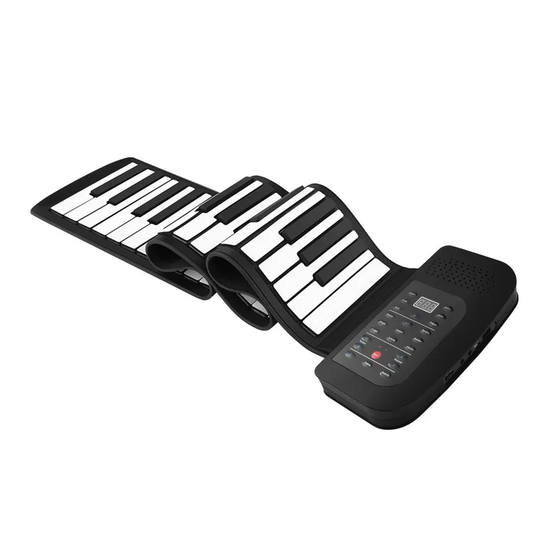 88‑Key Roll‑Up Portable Silicone Electronic Piano 9mm Thickened Keys Built‑in Speaker Sustain Pedal Keyboard for Daily Practice