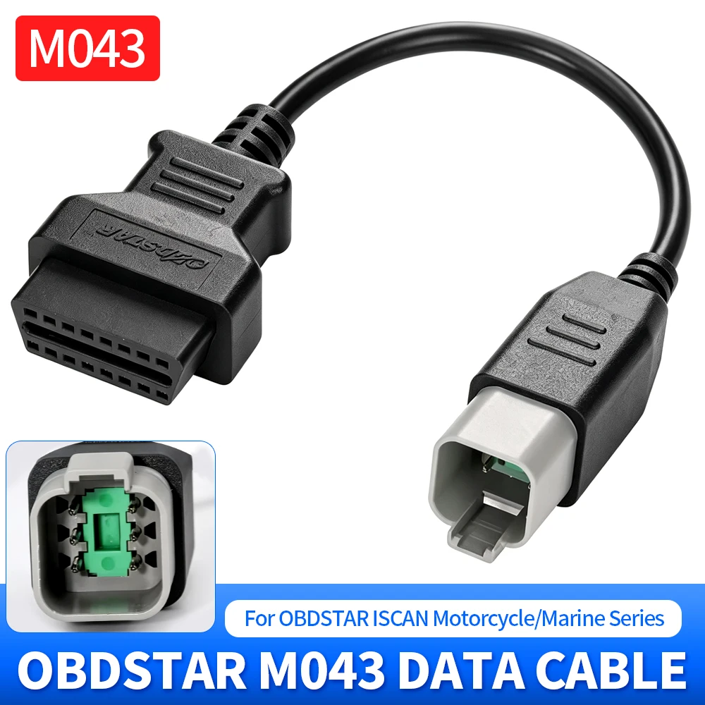 obdstar-m043-6ピン診断アダプターデータケーブル（obdstar-iscanシリーズ用）オートバイ・マリン診断スキャナーobd2ケーブル部品